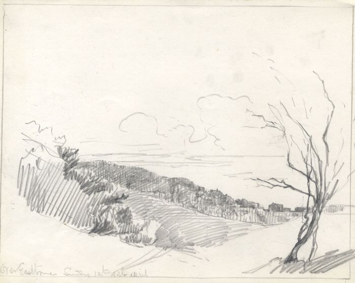 Marcus Adams - 1936 Graphite Drawing, Over Eastbourne
