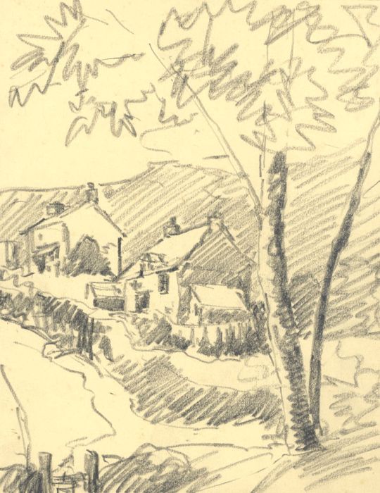 Marcus Adams - Early 20th Century Graphite Drawing, Cottages
