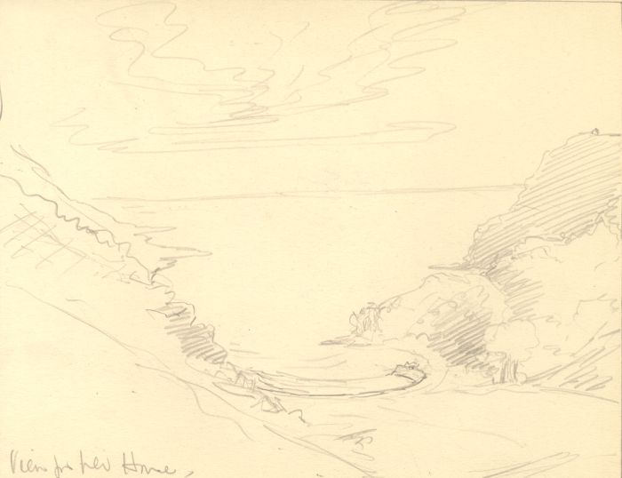 Marcus Adams - Early 20th Century Graphite Drawing, Coastal View