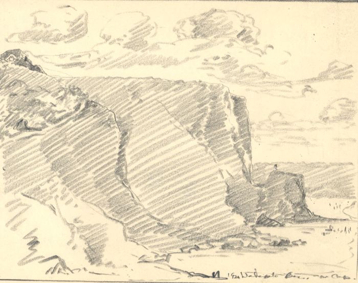 Marcus Adams - 1942 Graphite Drawing, Watergate Bay