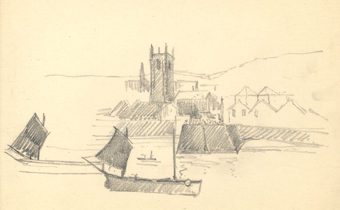 Marcus Adams - Early 20th Century Graphite Drawing, St. Ives
