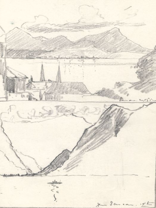 Marcus Adams - Early 20th Century Graphite Drawing, From Samson