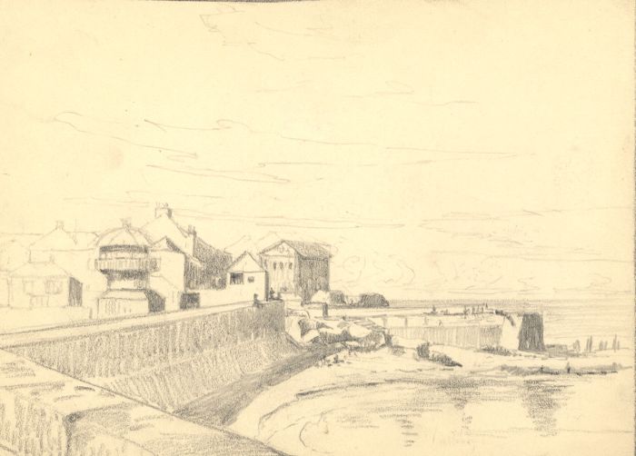 Marcus Adams - Early 20th Century Graphite Drawing, Harbourside