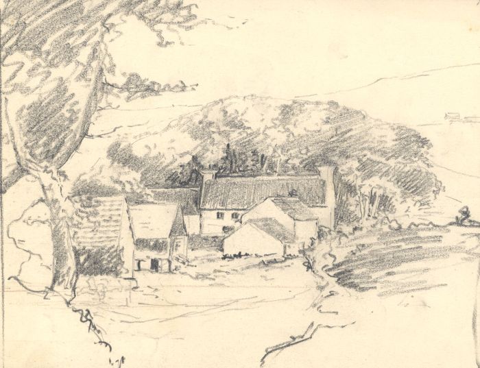 Marcus Adams - Early 20th Century Graphite Drawing, Rural Cottage