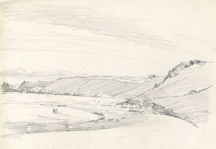 Marcus Adams - Early 20th Century Graphite Drawing, On the Beach