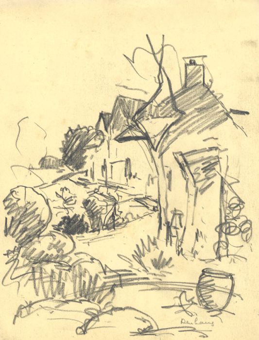 Marcus Adams - Early 20th Century Graphite Drawing, Cottage