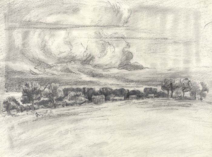 Marcus Adams - Early 20th Century Graphite Drawing, Rural Scene