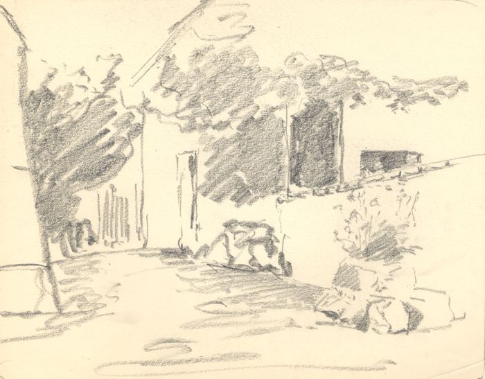 Marcus Adams - Early 20th Century Graphite Drawing, Village Street