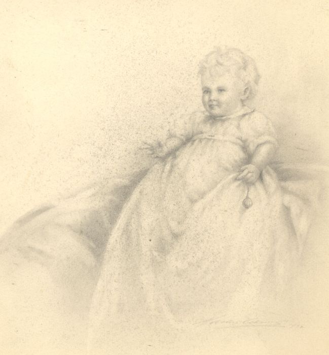 Marcus Adams - 1932 Graphite Drawing, Portrait of a Child