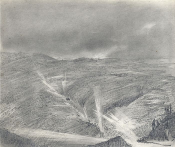 Marcus Adams - Early 20th Century Graphite Drawing, Stormy Landscape