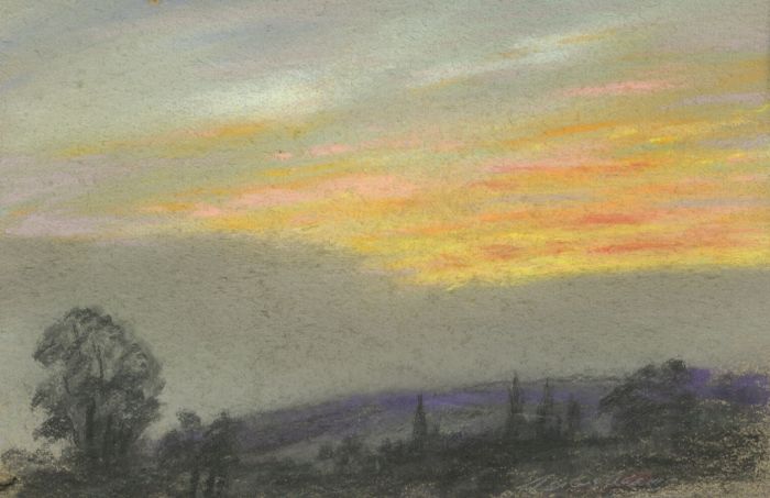 Marcus Adams - Small 1956 Pastel, Setting Sun