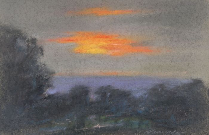Marcus Adams - Small 1958 Pastel, Dull Evening