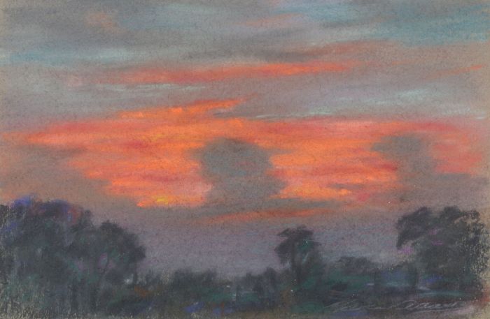 Marcus Adams - Small 1958 Pastel, Sailor's Warning
