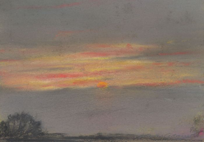 Marcus Adams - Small 1957 Pastel, Cloudy Evening