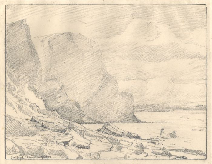 Marcus Adams - 1929 Graphite Drawing, Rocky Bay
