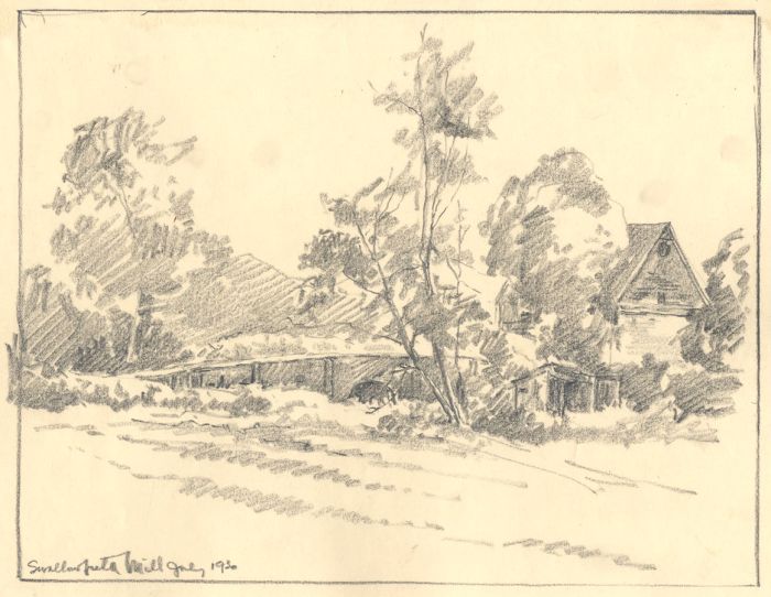 Marcus Adams - 1930 Graphite Drawing, Mill