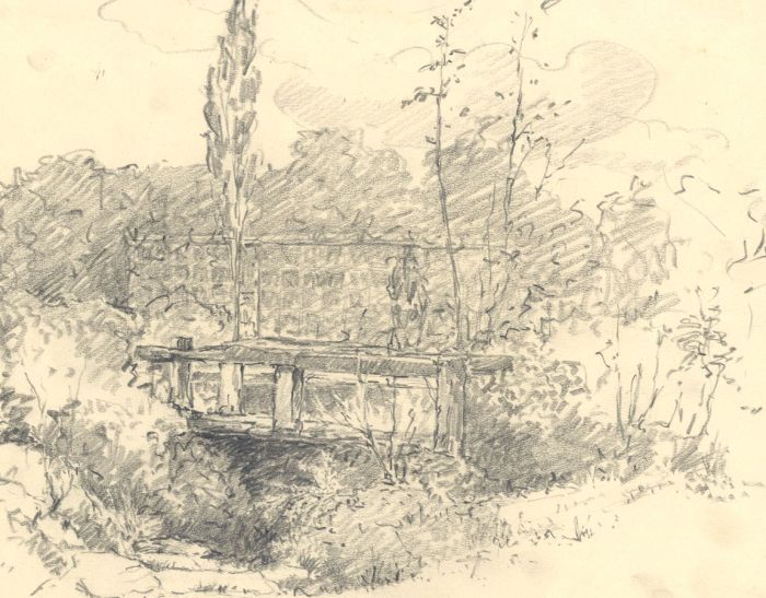 Marcus Adams - 1927 Graphite Drawing, The Old Bridge