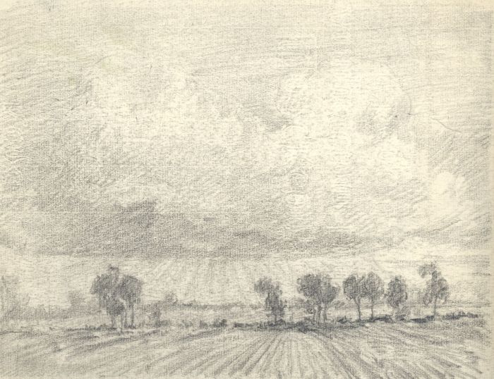 Marcus Adams - Pair of Early 20th Century Graphite Drawings, Fields