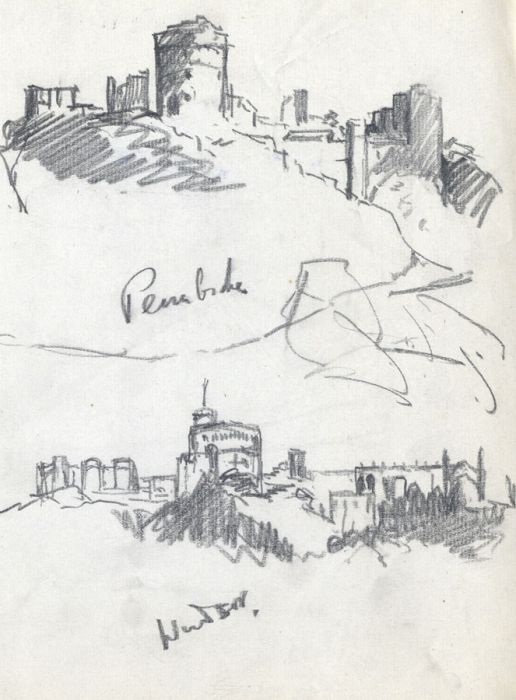 Marcus Adams - Set of 3 Early 20th Century Graphite Drawings, Castles
