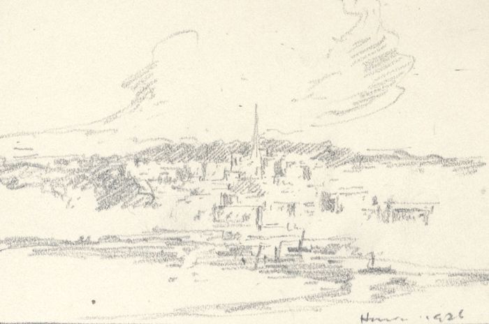 Marcus Adams - Set of 3 Early 20th Century Graphite Drawings, Towns
