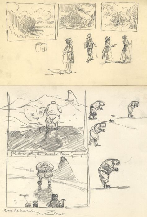 Marcus Adams - Early 20th Century, Ten Pages of Graphite Drawings