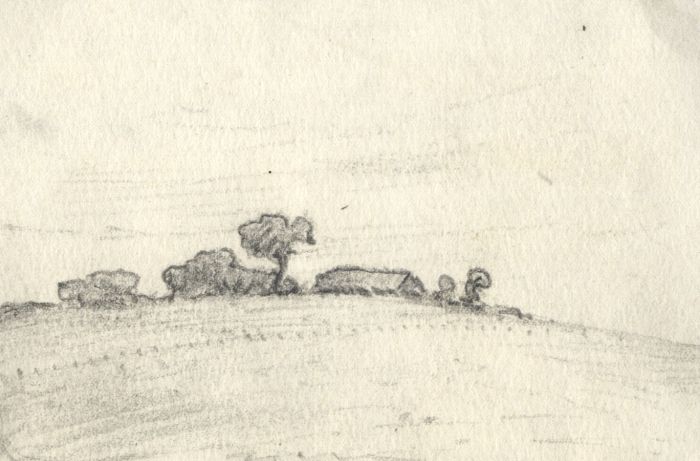 Small Early 20th Century Graphite Drawings - Rural Landscapes