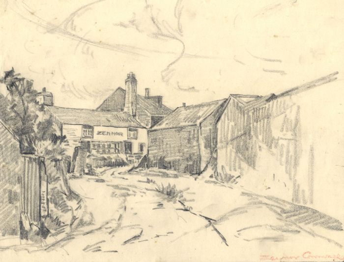 Marcus Adams - Early 20th Century Graphite Drawing, Zennor, Cornwall