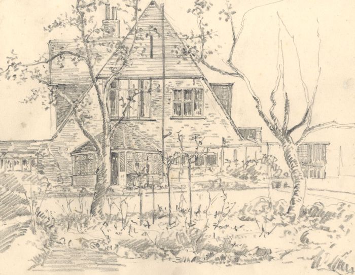 Marcus Adams - Early 20th Century Graphite Drawing, Country House