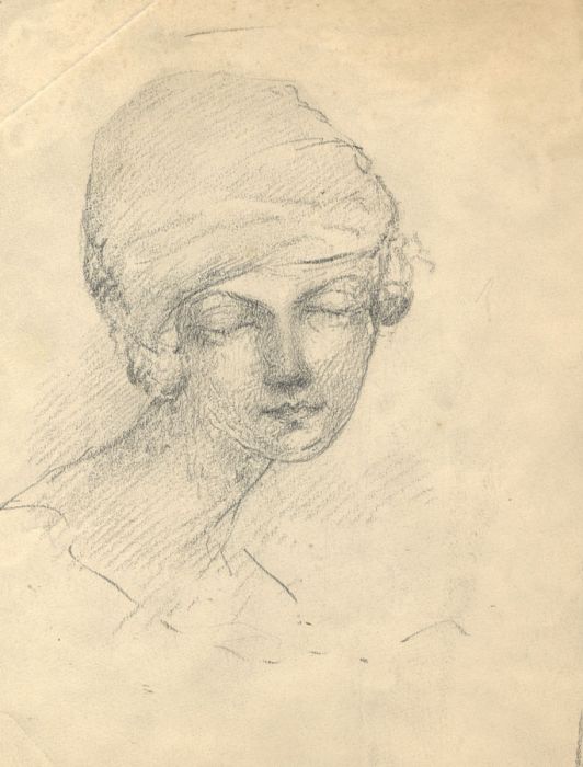 Marcus Adams - Early 20th Century Graphite Drawing, Portrait of a Woman