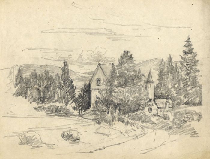 Marcus Adams - Three Early 20th Century Graphite Drawings, Buildings
