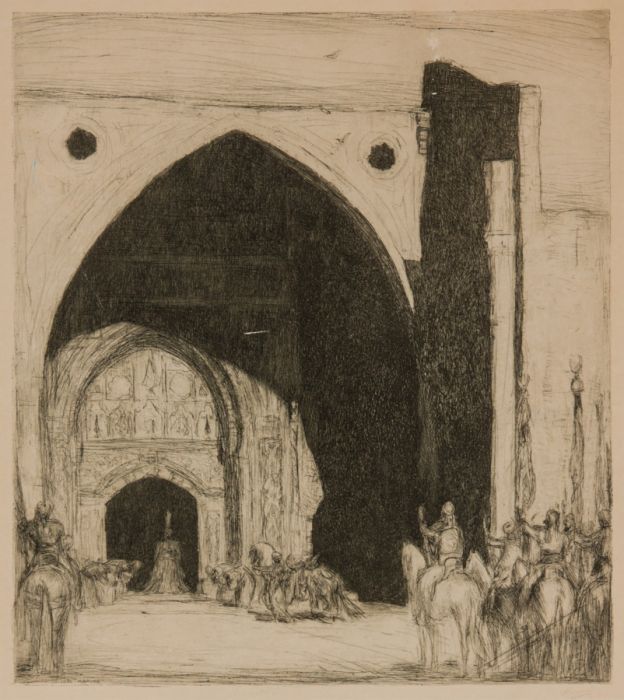 Marius A.J. Bauer - 1892 Etching, A Sultan