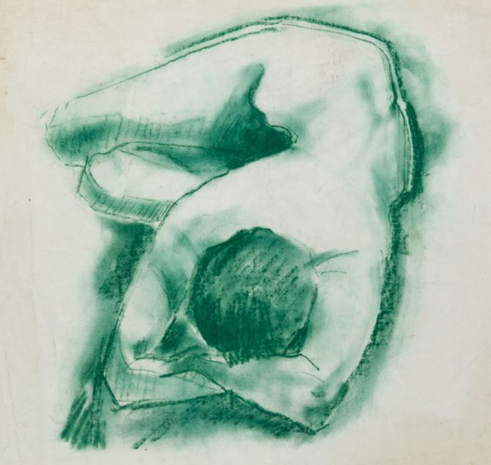 Gilbert Adams - Mid 20th Century Pastel, Curled Nude Study