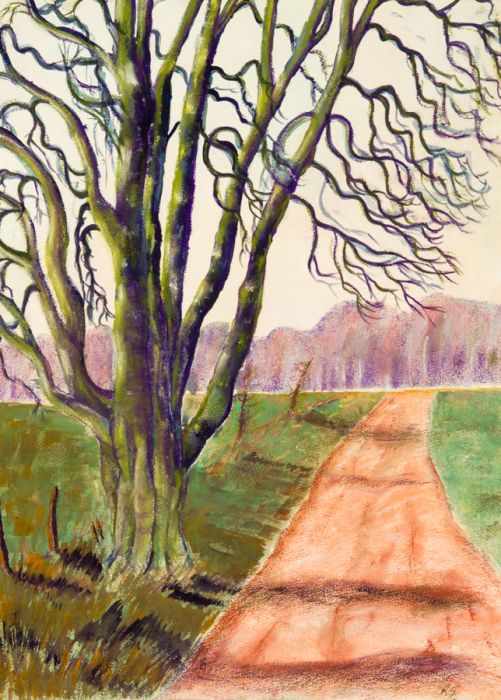 Rosalind Adams (née Thuillier) - Large Contemporary Gouache, Tree