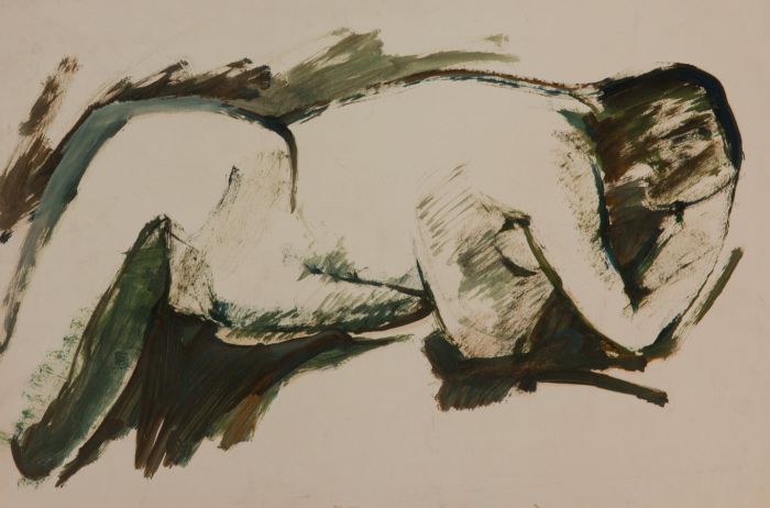 Gilbert Adams - Mid 20th Century Gouache, Nude Study