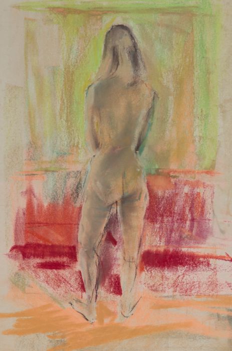 Gilbert Adams - Mid 20th Century Pastel, Nude from Behind