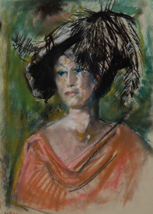 Gilbert Adams FRPS (1906-1996) - Mid 20th Century Pastel, Portrait of a Woman