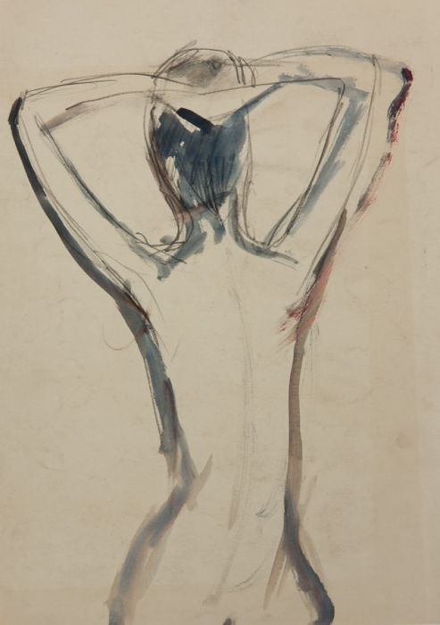 Gilbert Adams - Mid 20th Century Watercolour, Nude from Behind
