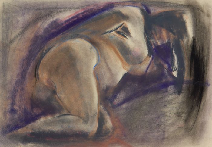 Gilbert Adams - Mid 20th Century Pastel, Nude Lying on Her Side
