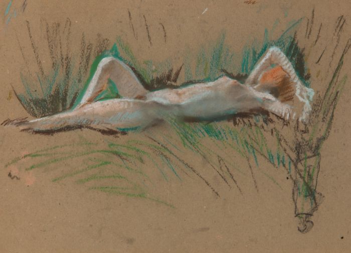 Gilbert Adams - Mid 20th Century Pastel, Reclining Nude