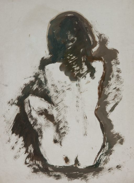Gilbert Adams - Mid 20th Century Gouache, Seated Nude