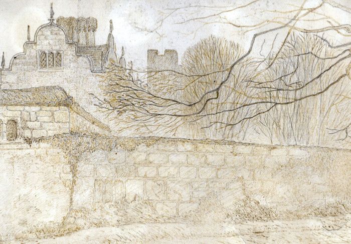 19th Century Pen and Ink Drawing - Buildings