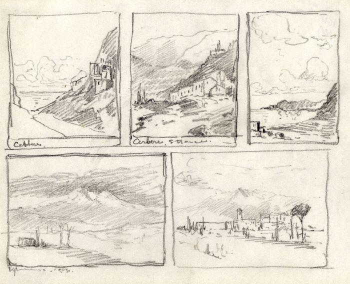 Marcus Adams - Early 20th Century Graphite Drawing, Five Swiss Landscapes