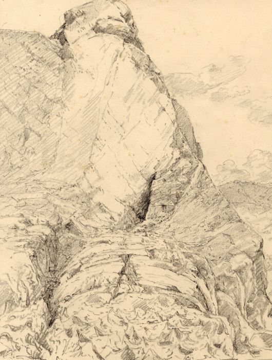 Marcus Adams - Early 20th Century Graphite Drawing, Cave