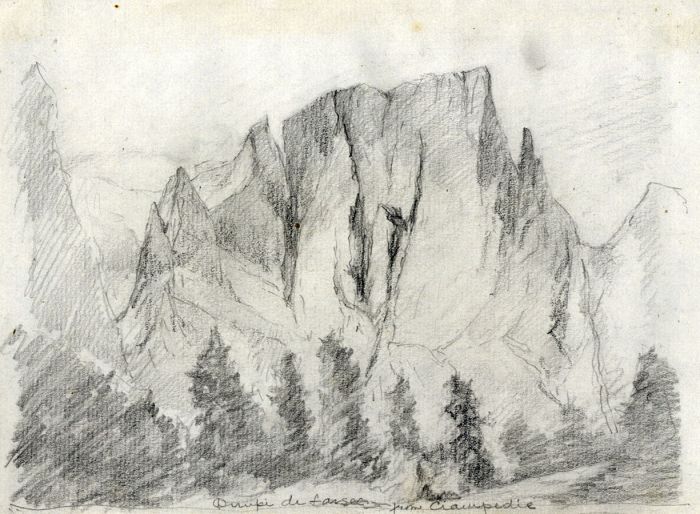Marcus Adams - Two Early 20th Century Graphite Drawings, View from Ciampedie