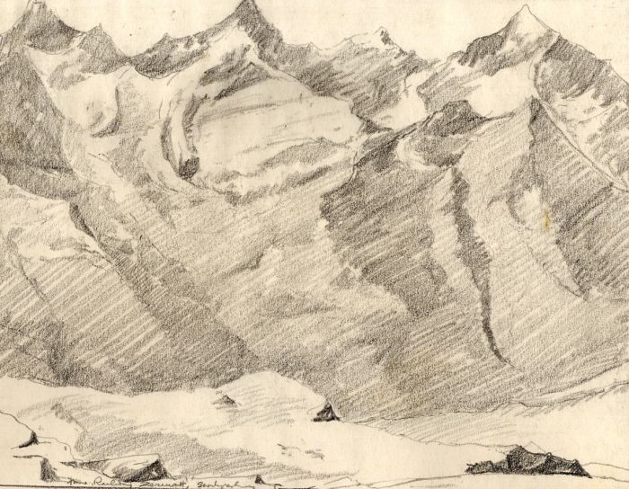 Marcus Adams - Early 20th Century Graphite Drawing, Zermatt Switzerland
