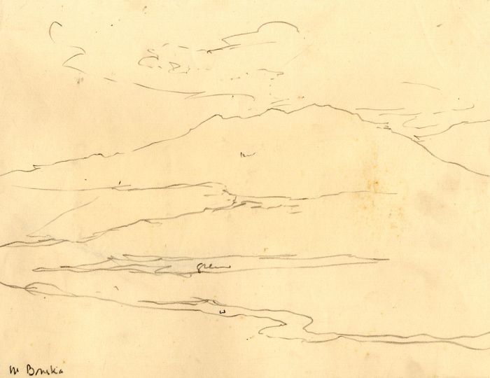 Marcus Adams - Early 20th Century Graphite Drawing, Continental Landscape