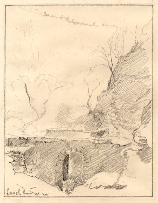 Marcus Adams - 1925 Graphite Drawing, Lunch Time
