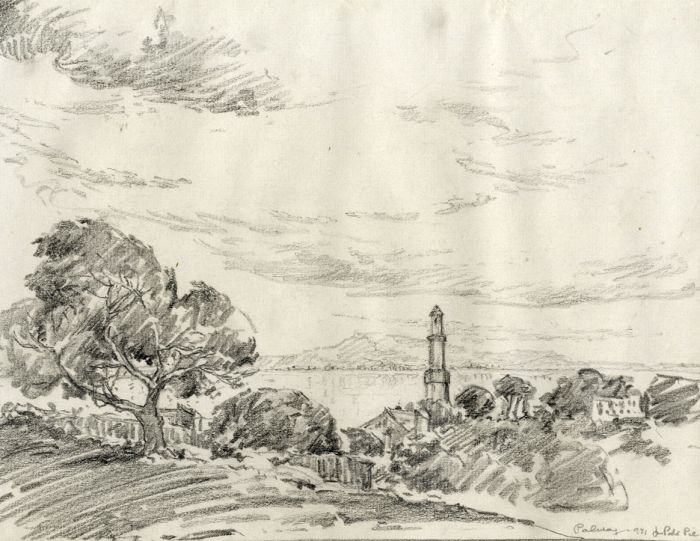 Marcus Adams - 1931 Graphite Drawing, Palma, Porto Pie