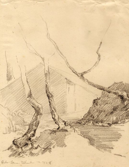 Marcus Adams - 1938 Graphite Drawing, Portofino, Italy