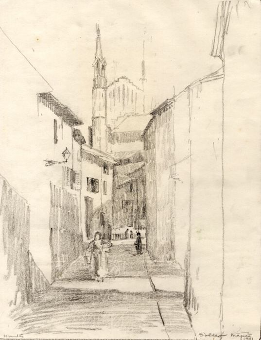 Marcus Adams - 1931 Graphite Drawing, Sóller, Majorca